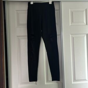 Distressed Black Womens Leggings Size Medium Super Soft and Stretchy